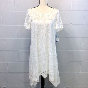 NWT Robbie Bee‎ White Lace Dress -Women's XL
